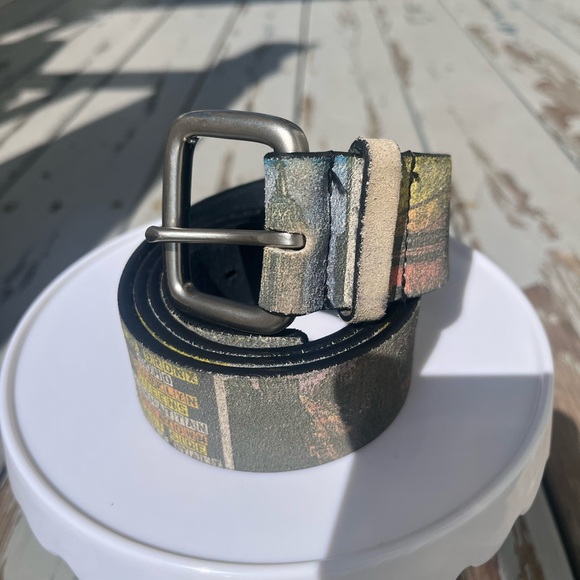 Vintage NYC Leather Belt with Silver Hardware Size: L - Picture 5 of 11